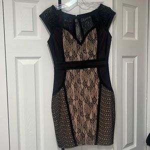 NEVER WORN Black lace bandage mini dress Size Small